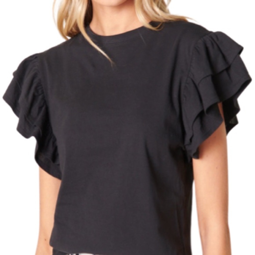 CUPIO Ruffle Layer Sleeve Top